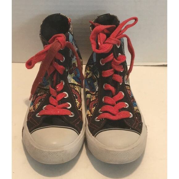 MARVEL SPIDER-MAN HIGHTOP SNEAKERS SIZE 2 UNISEX - Picture 2 of 8